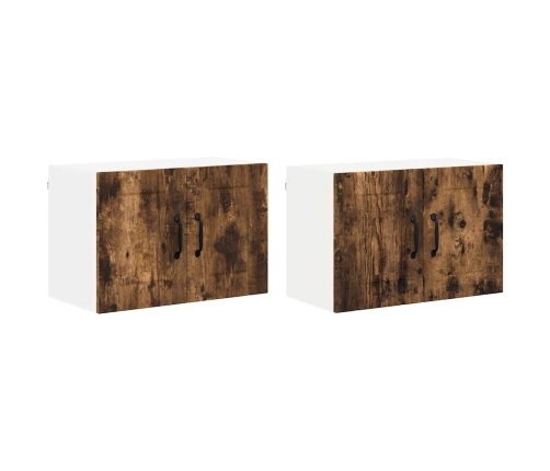 Virtuves Sienas Skapji 2 Pcs Dūmaka Ozols 60 X 31 X 40 Cm Vidaxl