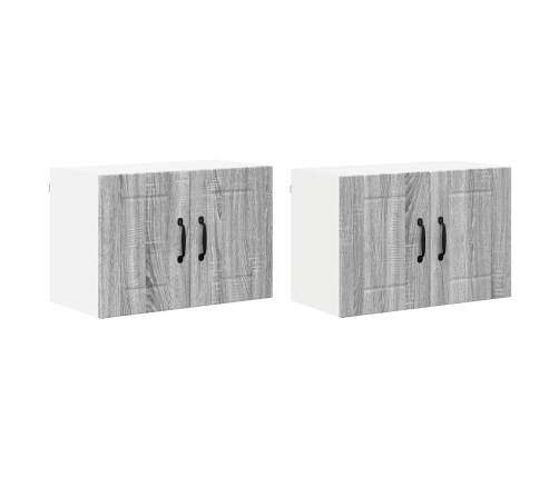 Virtuves Sienas Skapji 2 Pcs Pelēks Sonoma 60 X 31 X 40 Cm Vidaxl
