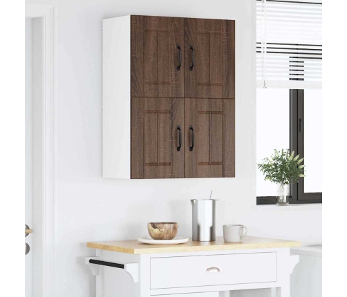 Virtuves Sienas Skapītis Ar Plauktu Brūns Ozols 60 X 31 X 40 Cm Vidaxl