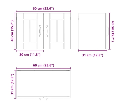 Virtuves Sienas Skapītis Ar Plauktu Brūns Ozols 60 X 31 X 40 Cm Vidaxl
