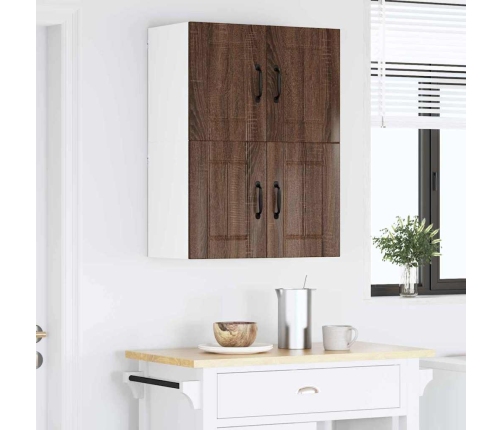 Virtuves Sienas Skapji 2 Pcs Brūns Ozols 60 X 31 X 40 Cm Vidaxl