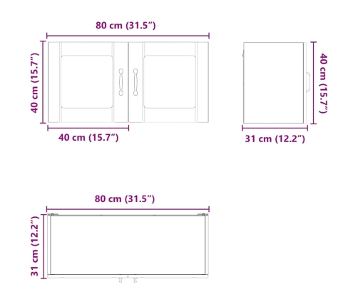 Virtuves Sienas Skapītis Ar Plauktu Melna 80 X 31 X 40 Cm Vidaxl