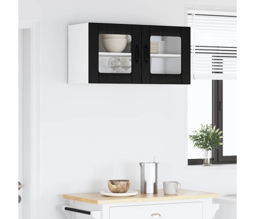 Virtuves Sienas Skapītis Melns Ozolkoks 80 X 31 X 40 Cm Vidaxl