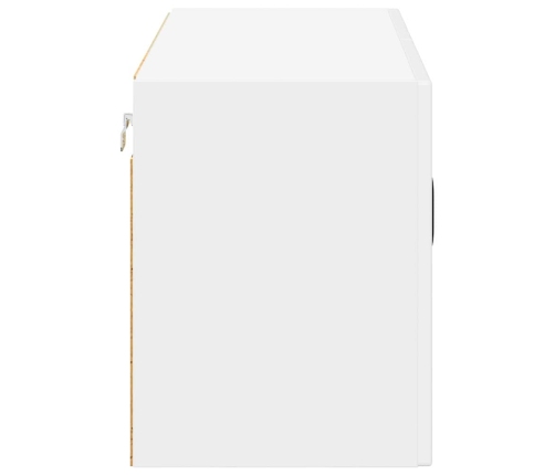 Virtuves Sienas Skapītis Ar Plauktu Augsta Spīduma Baltā Krāsa Vidaxl