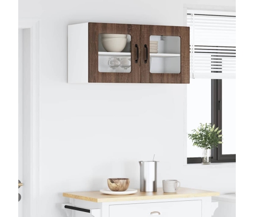 Virtuves Sienas Skapītis Ar Plauktu Brūns Ozols 80 X 31 X 40 Cm Vidaxl