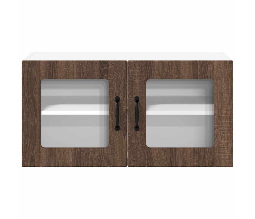 Virtuves Sienas Skapītis Ar Plauktu Brūns Ozols 80 X 31 X 40 Cm Vidaxl