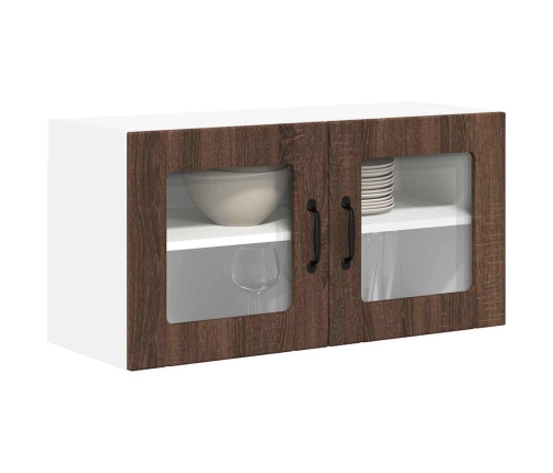 Virtuves Sienas Skapītis Ar Plauktu Brūns Ozols 80 X 31 X 40 Cm Vidaxl