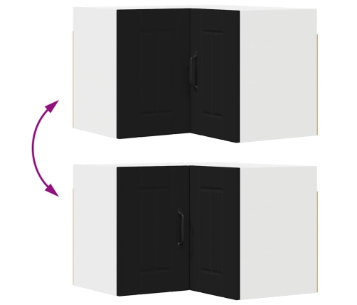 Virtuves Sienas Skapītis Ar Plauktu Melna 57 X 57 X 40 Cm Vidaxl