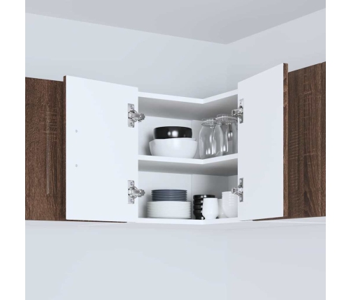 Virtuves Sienas Skapītis Ar Plauktu Brūns Ozols 57 X 57 X 40 Cm Vidaxl