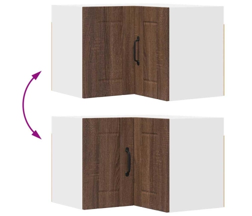 Virtuves Sienas Skapītis Ar Plauktu Brūns Ozols 57 X 57 X 40 Cm Vidaxl