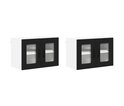 Virtuves Sienas Skapītis Ar Plauktu 2 Pcs Melna 60 X 31 X 40 Cm Vidaxl