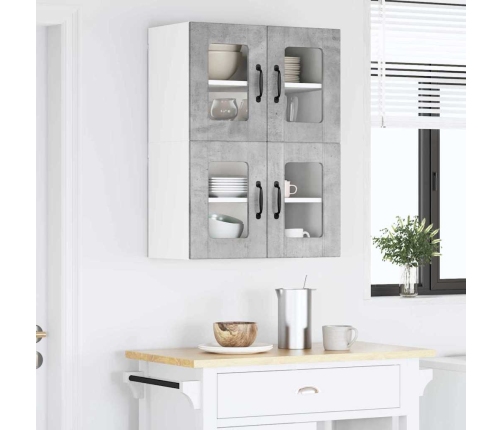 Virtuves Sienas Skapītis 2 Pcs Betona Pelēks 60 X 31 X 40 Cm Vidaxl