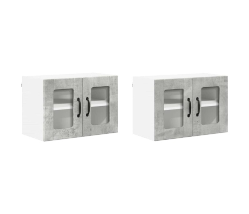 Virtuves Sienas Skapītis 2 Pcs Betona Pelēks 60 X 31 X 40 Cm Vidaxl