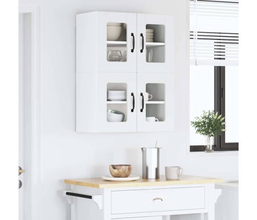 Virtuves Sienas Skapītis 2 Pcs Augsta Spīduma Baltā Krāsa Vidaxl