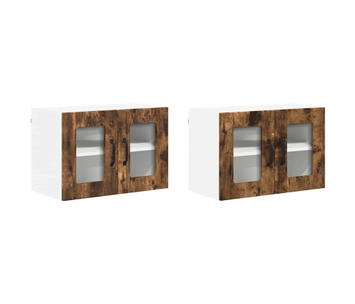 Virtuves Sienas Skapītis 2 Pcs Dūmaka Ozols 60 X 31 X 40 Cm Vidaxl