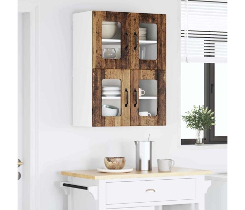 Virtuves Sienas Skapītis 2 Pcs Vecs Koks 60 X 31 X 40 Cm Vidaxl