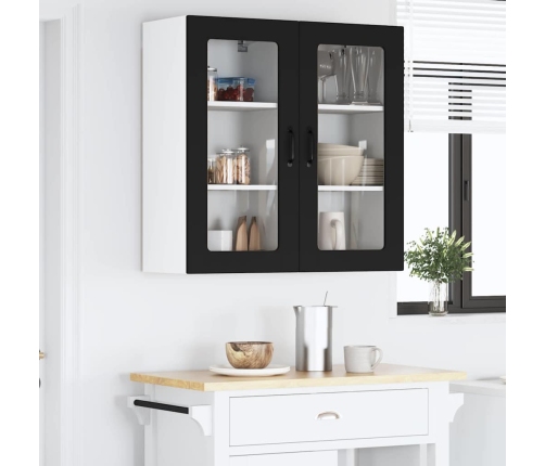 Virtuves Sienas Skapītis Ar Plauktu Melna 40 X 31 X 80 Cm Vidaxl