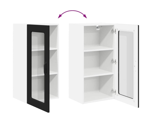 Virtuves Sienas Skapītis Ar Plauktu 2 Pcs Melna 40 X 31 X 80 Cm Vidaxl