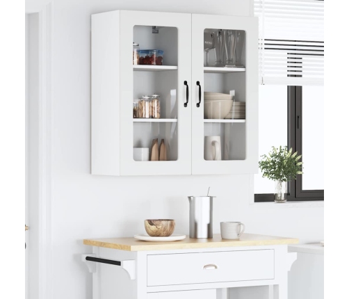 Virtuves Sienas Skapītis 2 Pcs Augsta Spīduma Baltā Krāsa Vidaxl