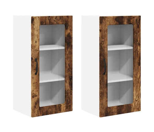 Virtuves Sienas Skapītis 2 Pcs Dūmaka Ozols 40 X 31 X 80 Cm Vidaxl