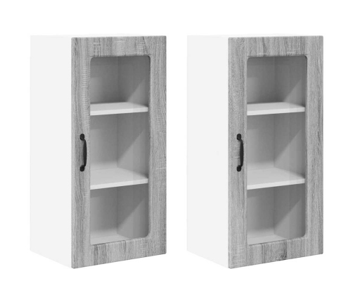 Virtuves Sienas Skapītis 2 Pcs Pelēks Sonoma 40 X 31 X 80 Cm Vidaxl