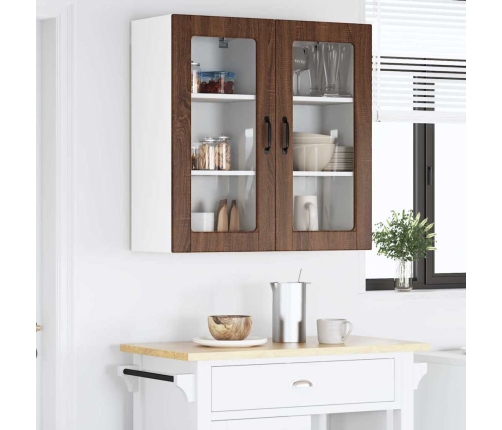 Virtuves Sienas Skapītis Ar Plauktu Brūns Ozols 40 X 31 X 80 Cm Vidaxl