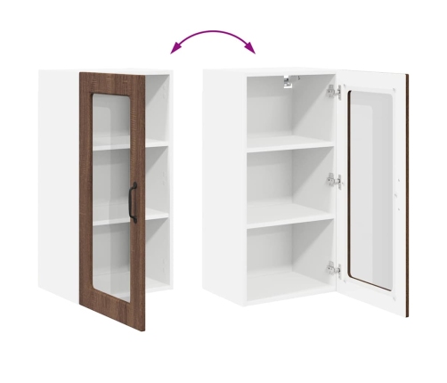 Virtuves Sienas Skapītis 2 Pcs Brūns Ozols 40 X 31 X 80 Cm Vidaxl