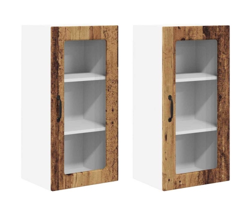 Virtuves Sienas Skapītis 2 Pcs Vecs Koks 40 X 31 X 80 Cm Vidaxl