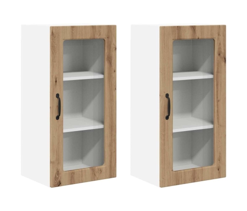 Virtuves Sienas Skapītis 2 Pcs Artisānā Ozols 40 X 31 X 80 Cm Vidaxl