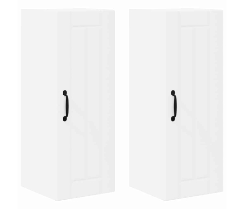 Virtuves Sienas Skapītis Ar Plauktu 2 Pcs Balts 30 X 31 X 80 Cm Vidaxl