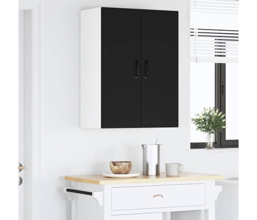 Virtuves Sienas Skapītis Ar Plauktu 2 Pcs Melna 30 X 31 X 80 Cm Vidaxl