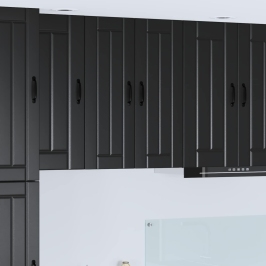 Virtuves Sienas Skapītis Ar Plauktu 2 Pcs Melna 30 X 31 X 80 Cm Vidaxl