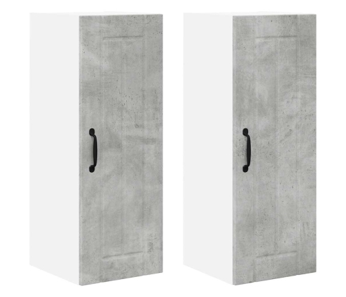 Virtuves Sienas Skapītis 2 Pcs Betona Pelēks 30 X 31 X 80 Cm Vidaxl