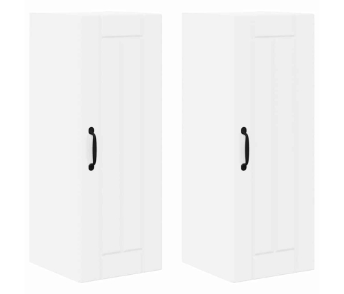 Virtuves Sienas Skapītis 2 Pcs Augsta Spīduma Baltā Krāsa Vidaxl