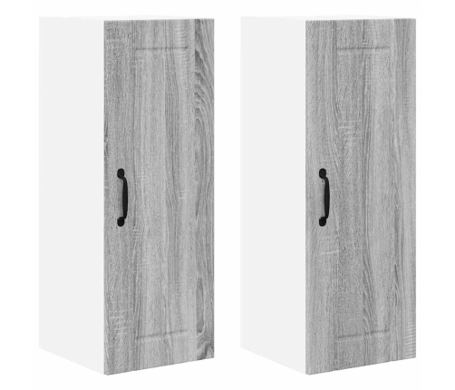 Virtuves Sienas Skapītis 2 Pcs Pelēks Sonoma 30 X 31 X 80 Cm Vidaxl
