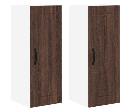 Virtuves Sienas Skapītis 2 Pcs Brūns Ozols 30 X 31 X 80 Cm Vidaxl