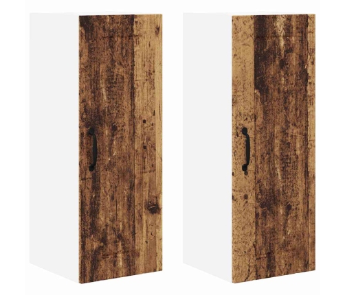 Virtuves Sienas Skapītis 2 Pcs Vecs Koks 30 X 31 X 80 Cm Vidaxl