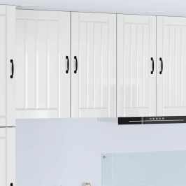 Virtuves Sienas Skapītis Ar Plauktu Augsta Spīduma Baltā Krāsa Vidaxl