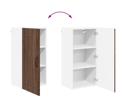 Virtuves Sienas Skapītis Ar Plauktu Brūns Ozols 40 X 31 X 80 Cm Vidaxl