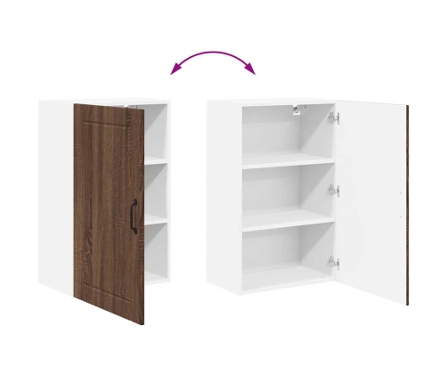 Virtuves Sienas Skapītis Ar Plauktu Brūns Ozols 50 X 31 X 80 Cm Vidaxl