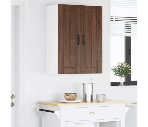 Virtuves Sienas Skapītis Ar Plauktu Brūns Ozols 60 X 31 X 80 Cm Vidaxl