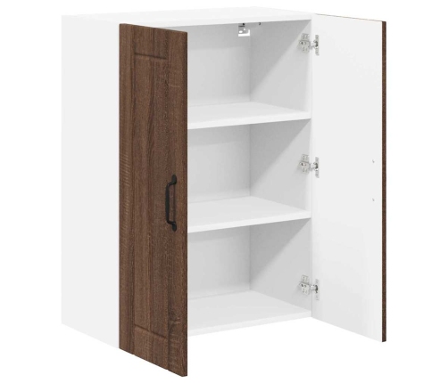 Virtuves Sienas Skapītis Ar Plauktu Brūns Ozols 60 X 31 X 80 Cm Vidaxl