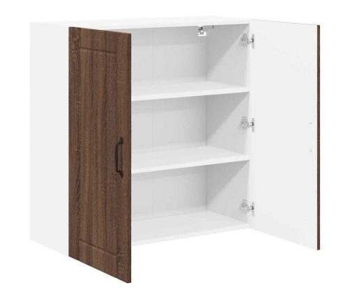 Virtuves Sienas Skapītis Ar Plauktu Brūns Ozols 80 X 31 X 80 Cm Vidaxl