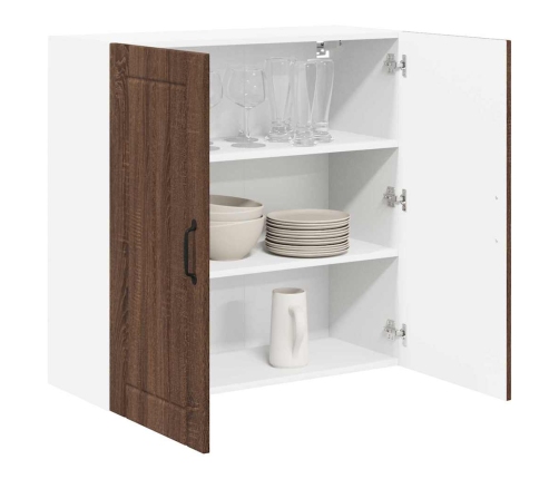 Virtuves Sienas Skapītis Ar Plauktu Brūns Ozols 80 X 31 X 80 Cm Vidaxl