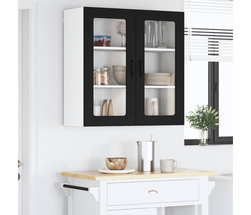 Virtuves Sienas Skapītis Ar Plauktu Melna 80 X 31 X 80 Cm Vidaxl