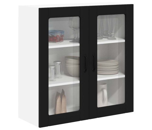 Virtuves Sienas Skapītis Ar Plauktu Melna 80 X 31 X 80 Cm Vidaxl