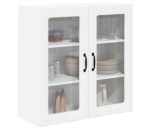 Virtuves Sienas Skapītis Ar Plauktu Augsta Spīduma Baltā Krāsa Vidaxl