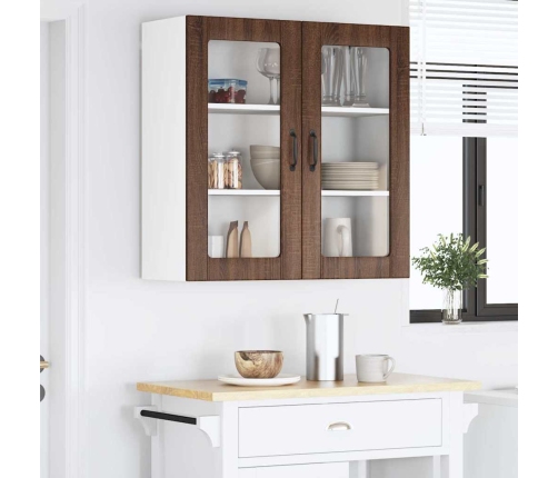 Virtuves Sienas Skapītis Ar Plauktu Brūns Ozols 80 X 31 X 80 Cm Vidaxl