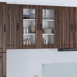 Virtuves Sienas Skapītis Ar Plauktu Brūns Ozols 80 X 31 X 80 Cm Vidaxl