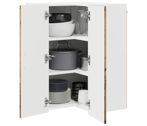 Virtuves Sienas Skapītis Ar Plauktu Vecs Koks 57 X 57 X 80 Cm Vidaxl